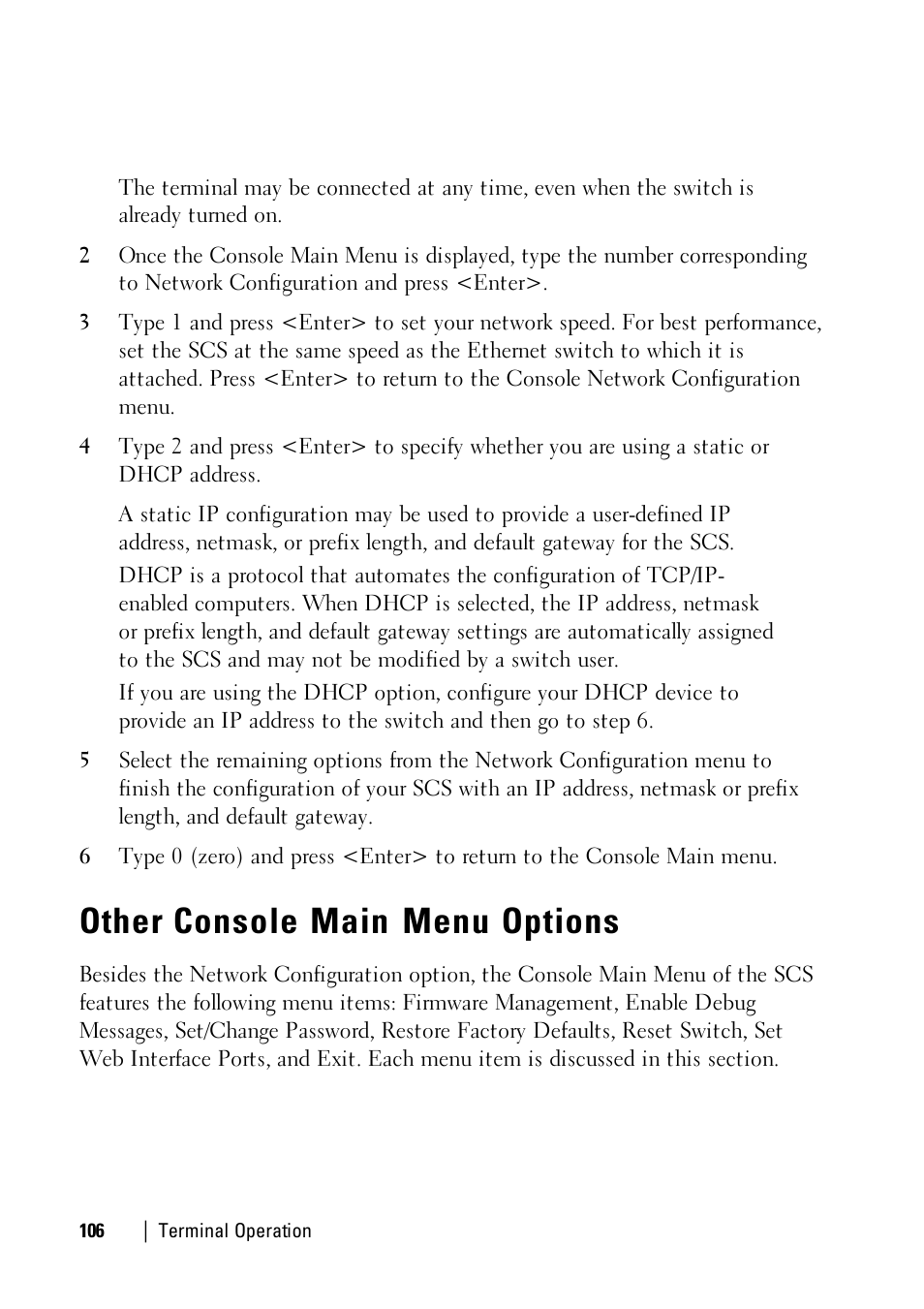 Other console main menu options | Dell KVM 1081AD/ KVM 2161AD User Manual | Page 114 / 140
