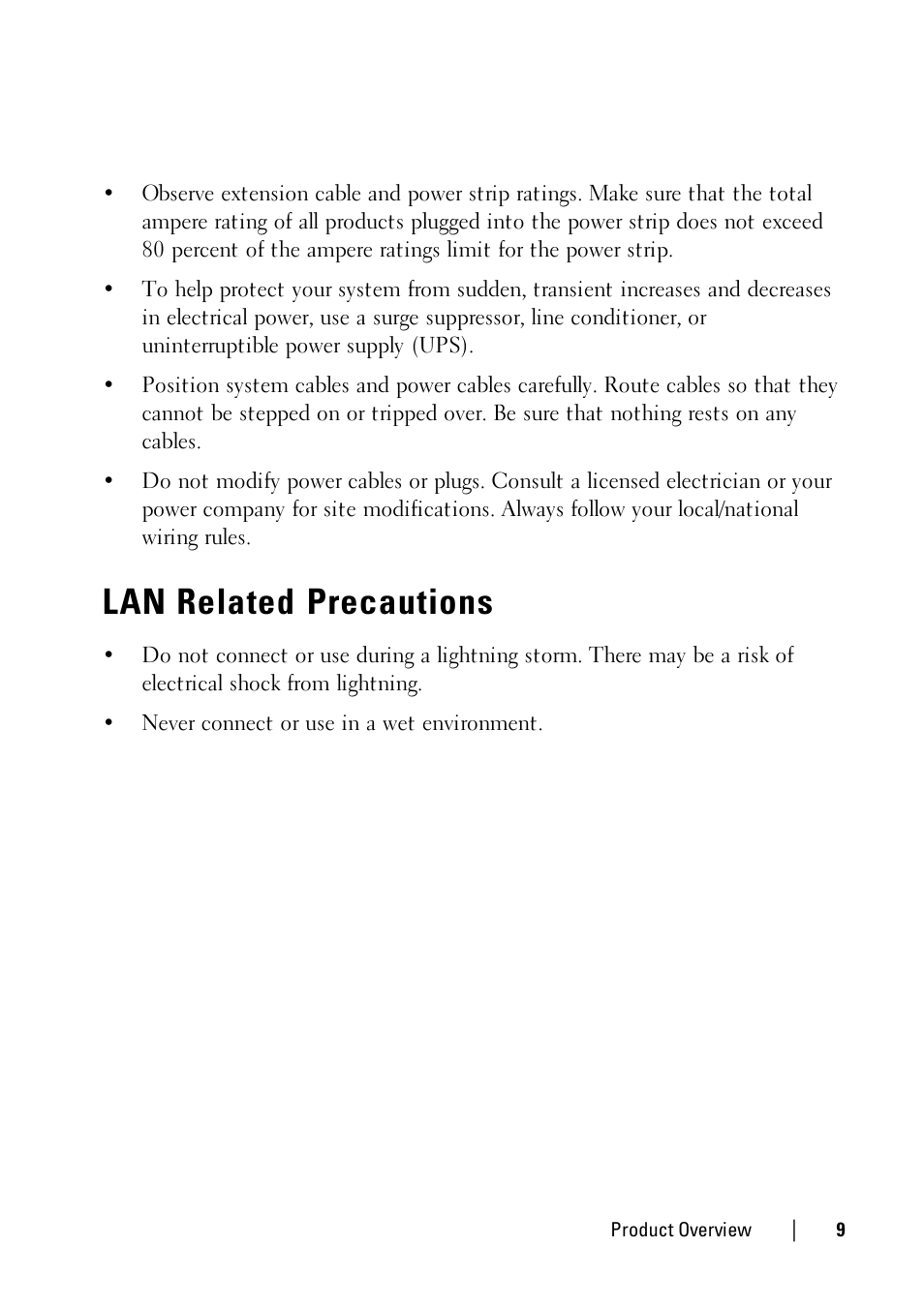 Lan related precautions | Dell KVM 1081AD/ KVM 2161AD User Manual | Page 17 / 140