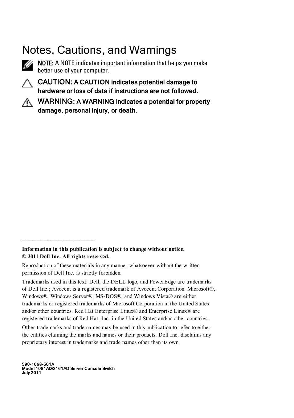 Dell KVM 1081AD/ KVM 2161AD User Manual | Page 2 / 140