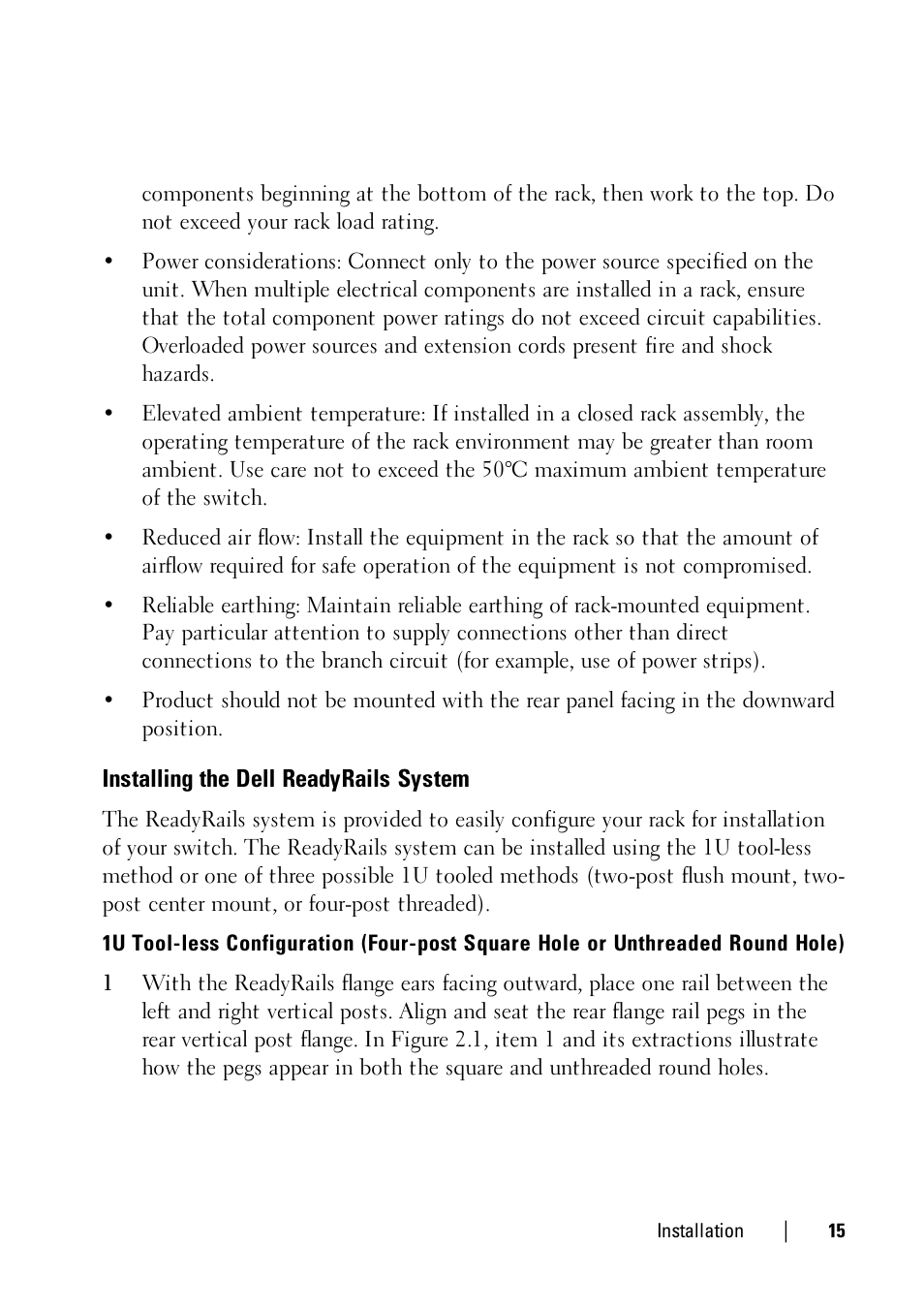 Installing the dell readyrails system | Dell KVM 1081AD/ KVM 2161AD User Manual | Page 23 / 140