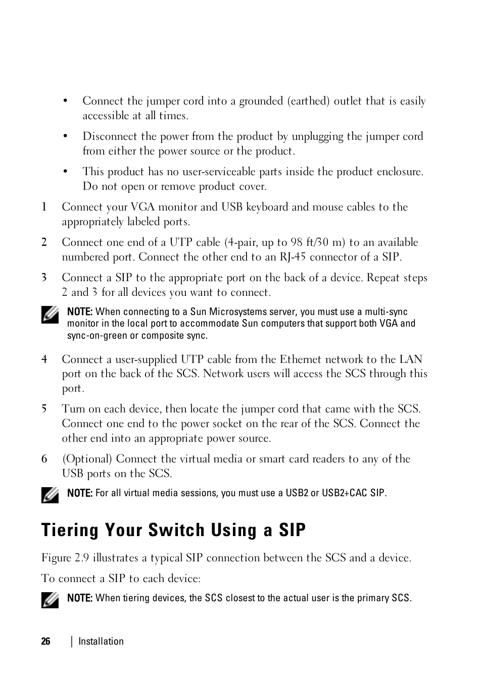 Tiering your switch using a sip | Dell KVM 1081AD/ KVM 2161AD User Manual | Page 34 / 140