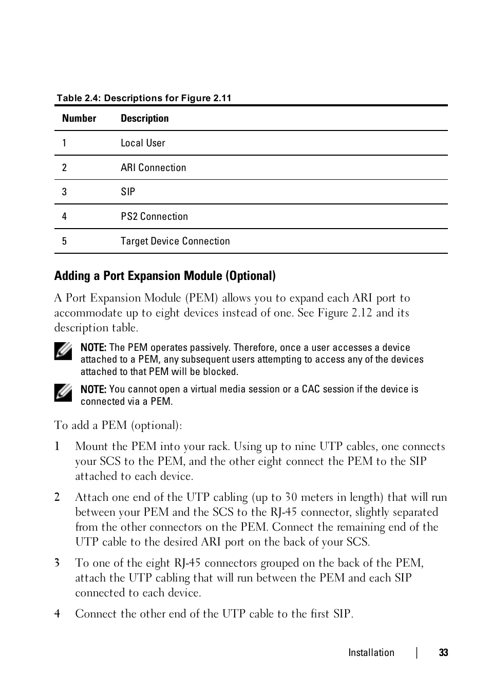 Adding a port expansion module (optional) | Dell KVM 1081AD/ KVM 2161AD User Manual | Page 41 / 140