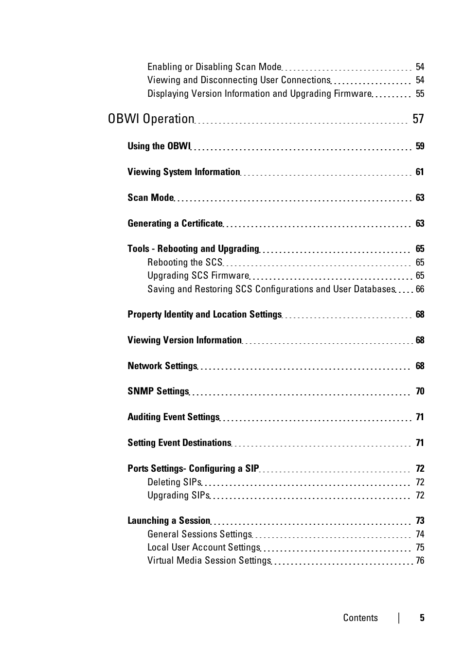 Obwi operation 57 | Dell KVM 1081AD/ KVM 2161AD User Manual | Page 5 / 140