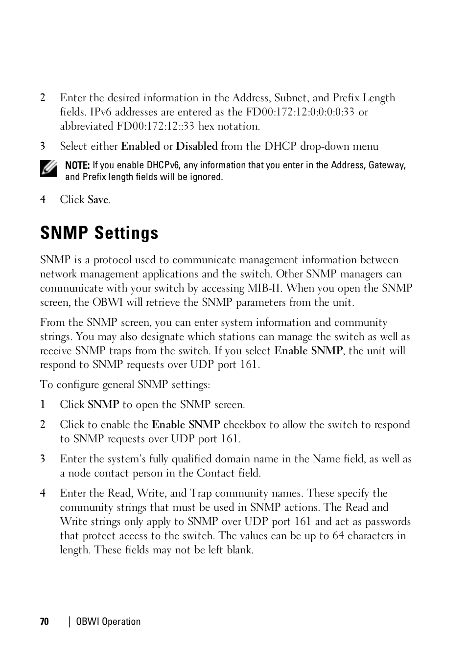 Snmp settings | Dell KVM 1081AD/ KVM 2161AD User Manual | Page 78 / 140
