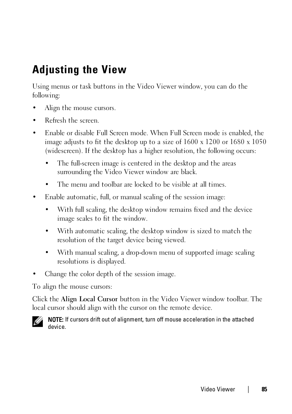 Adjusting the view | Dell KVM 1081AD/ KVM 2161AD User Manual | Page 93 / 140
