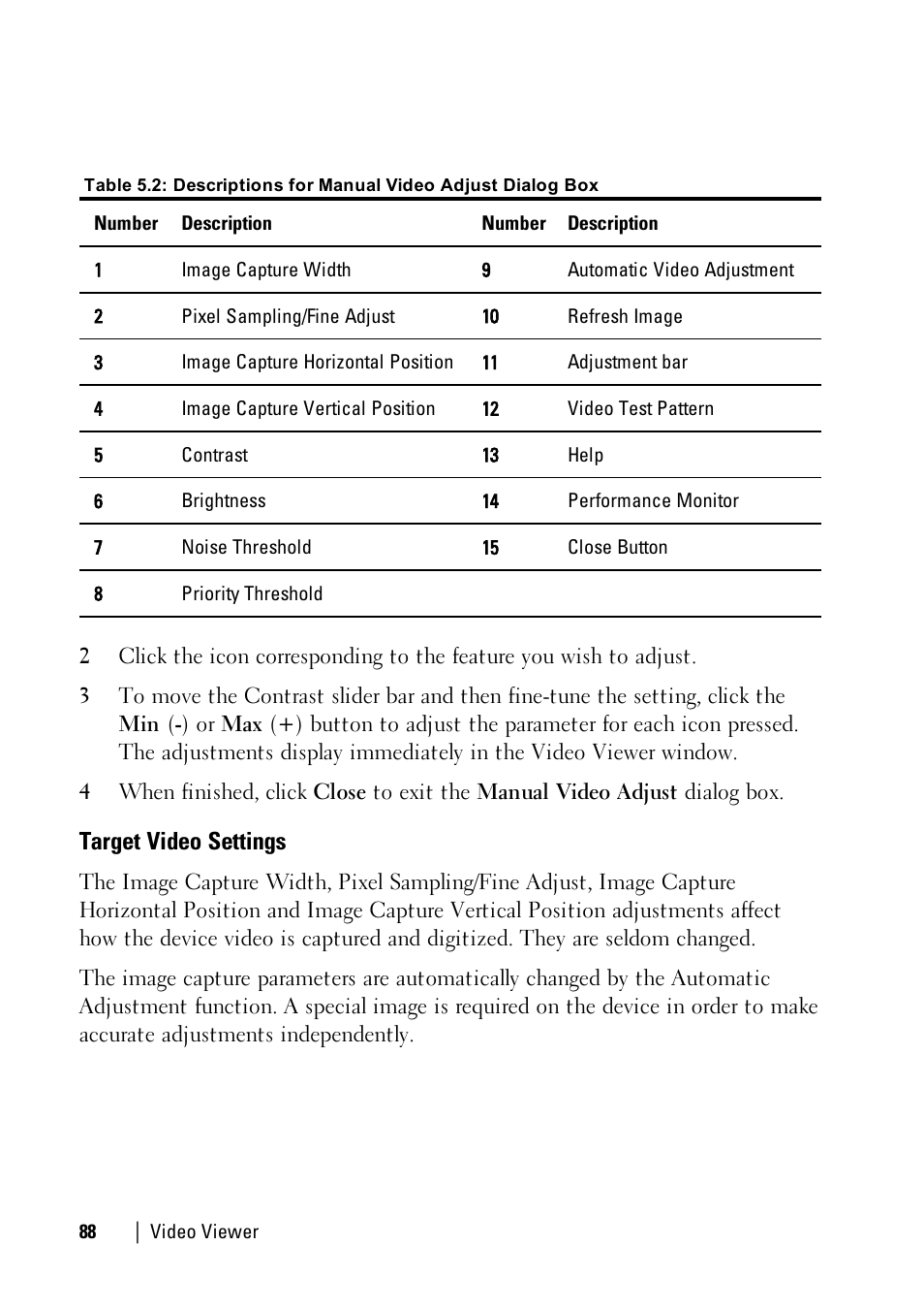Target video settings | Dell KVM 1081AD/ KVM 2161AD User Manual | Page 96 / 140