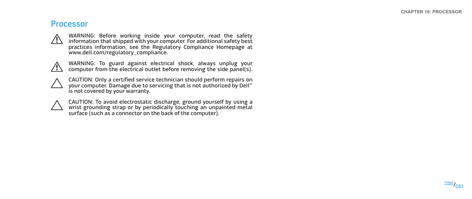 Processor | Dell Alienware Aurora ALX (Late 2009) User Manual | Page 51 / 117