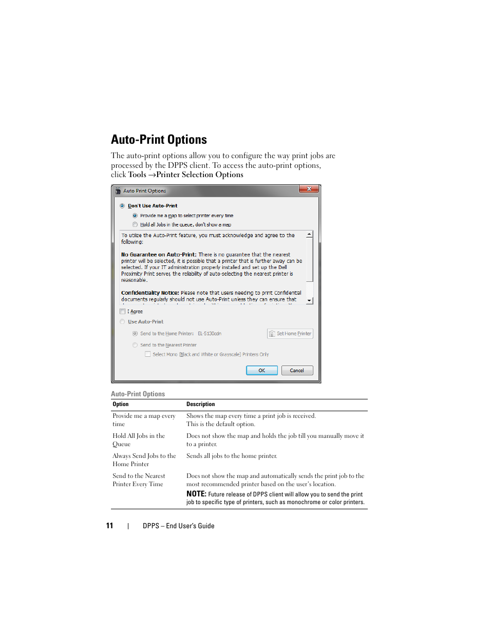 Auto-print options | Dell Proximity Printing Solution User Manual | Page 11 / 11