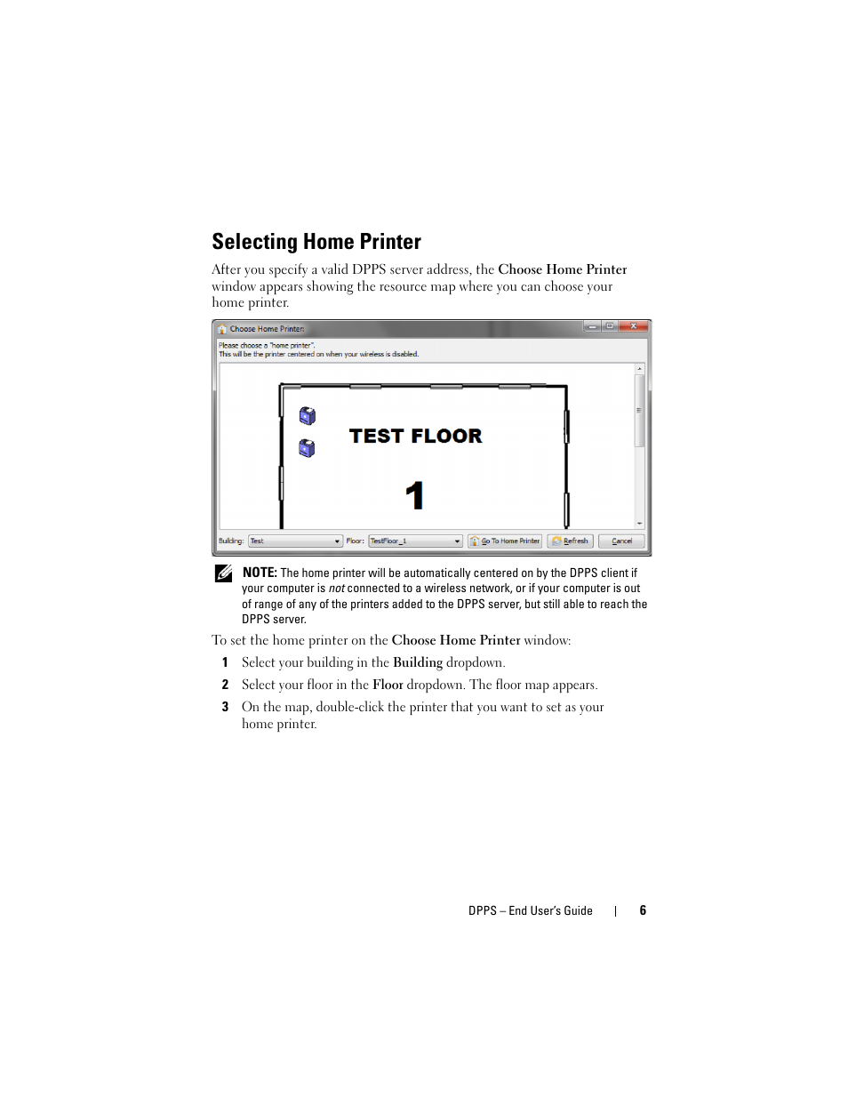 Selecting home printer | Dell Proximity Printing Solution User Manual | Page 6 / 11