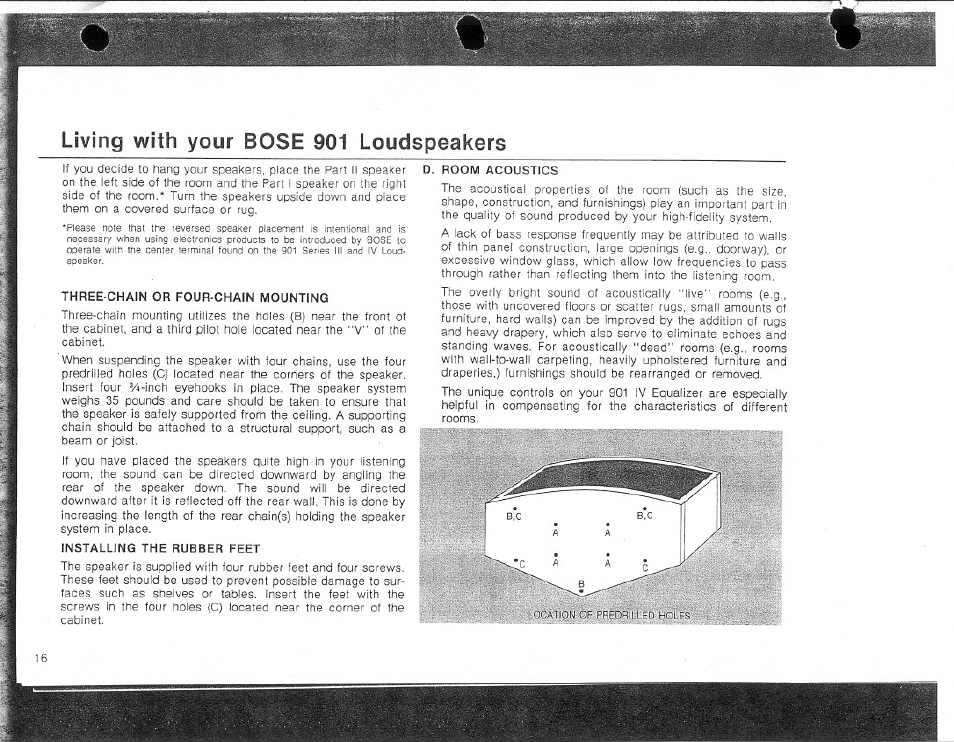 Living with your bose 901 loudspeakers | Bose Direct / Reflecting 901 Series 4 User Manual | Page 16 / 20