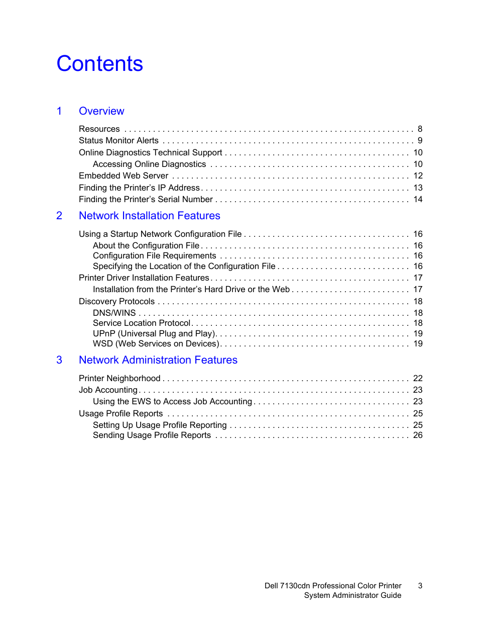 Dell 7130cdn Color Laser Printer User Manual | Page 3 / 116