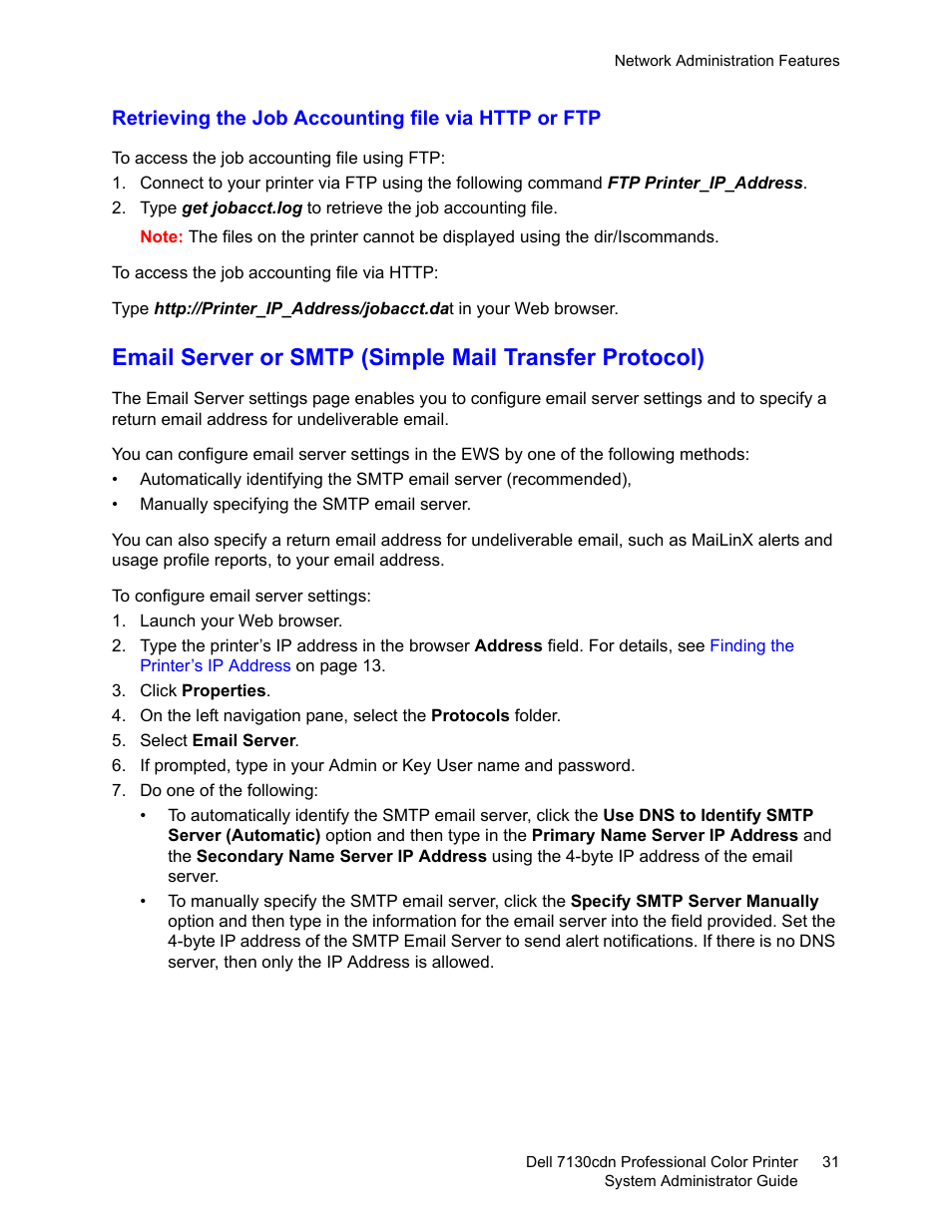 Dell 7130cdn Color Laser Printer User Manual | Page 31 / 116