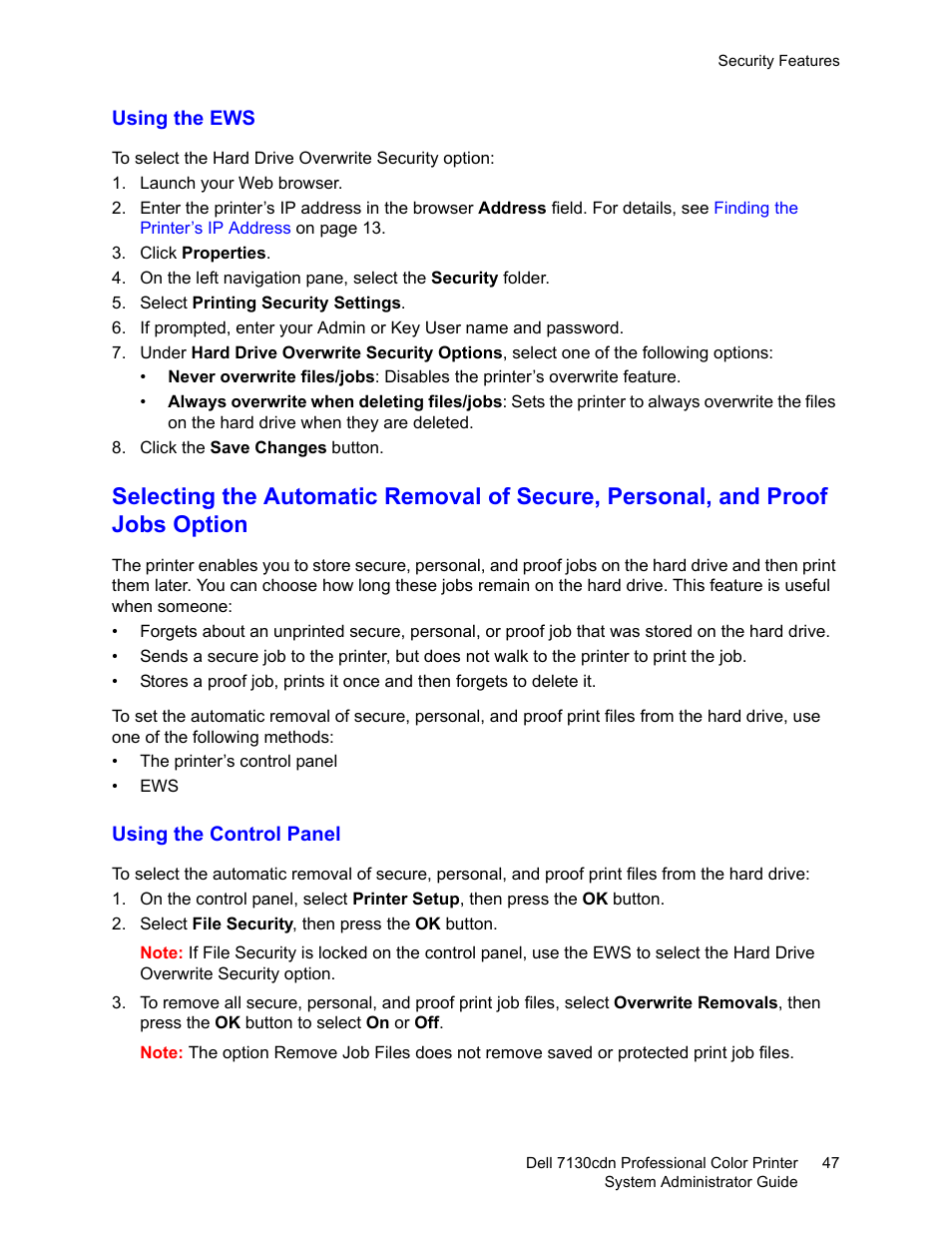 Dell 7130cdn Color Laser Printer User Manual | Page 47 / 116