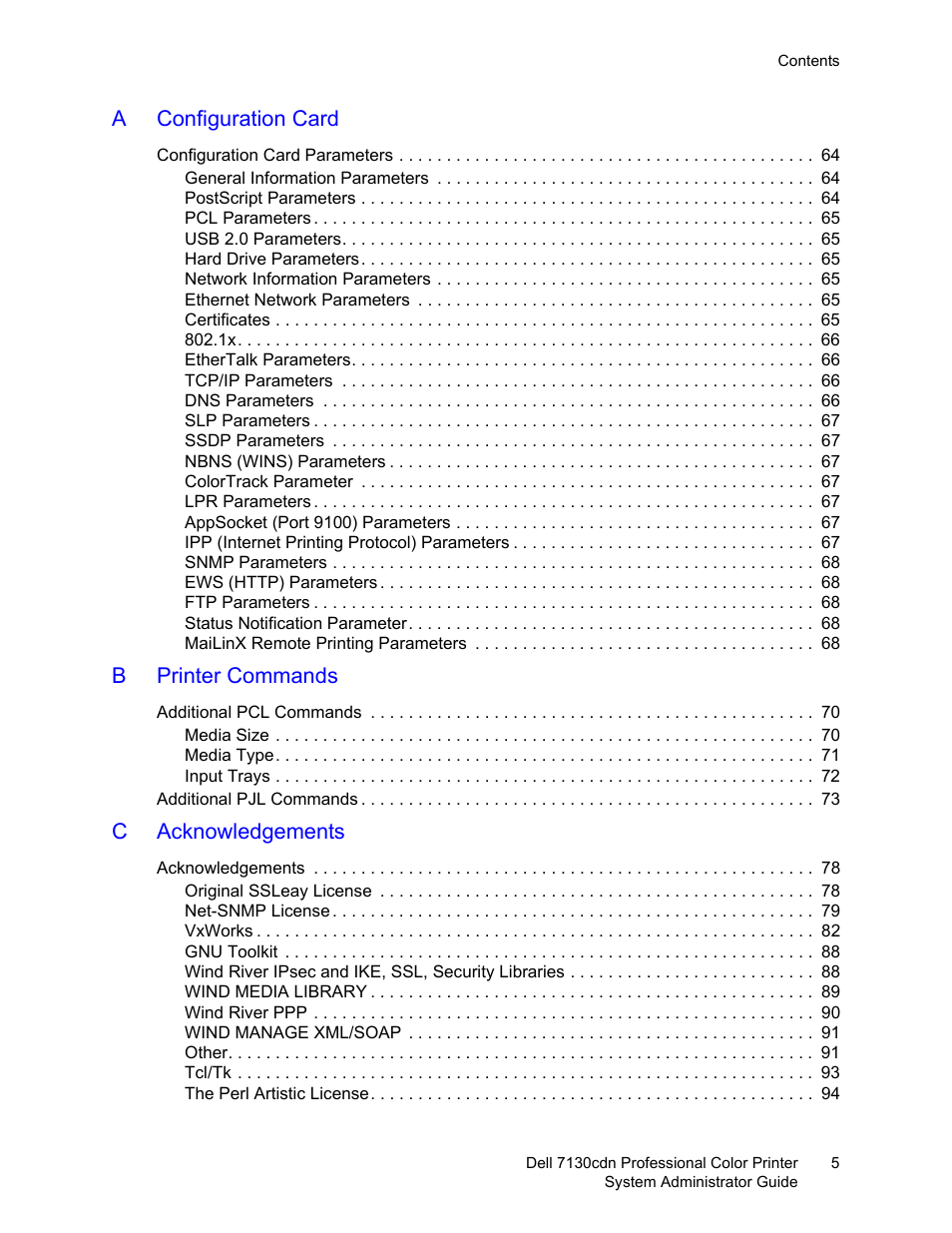 Dell 7130cdn Color Laser Printer User Manual | Page 5 / 116
