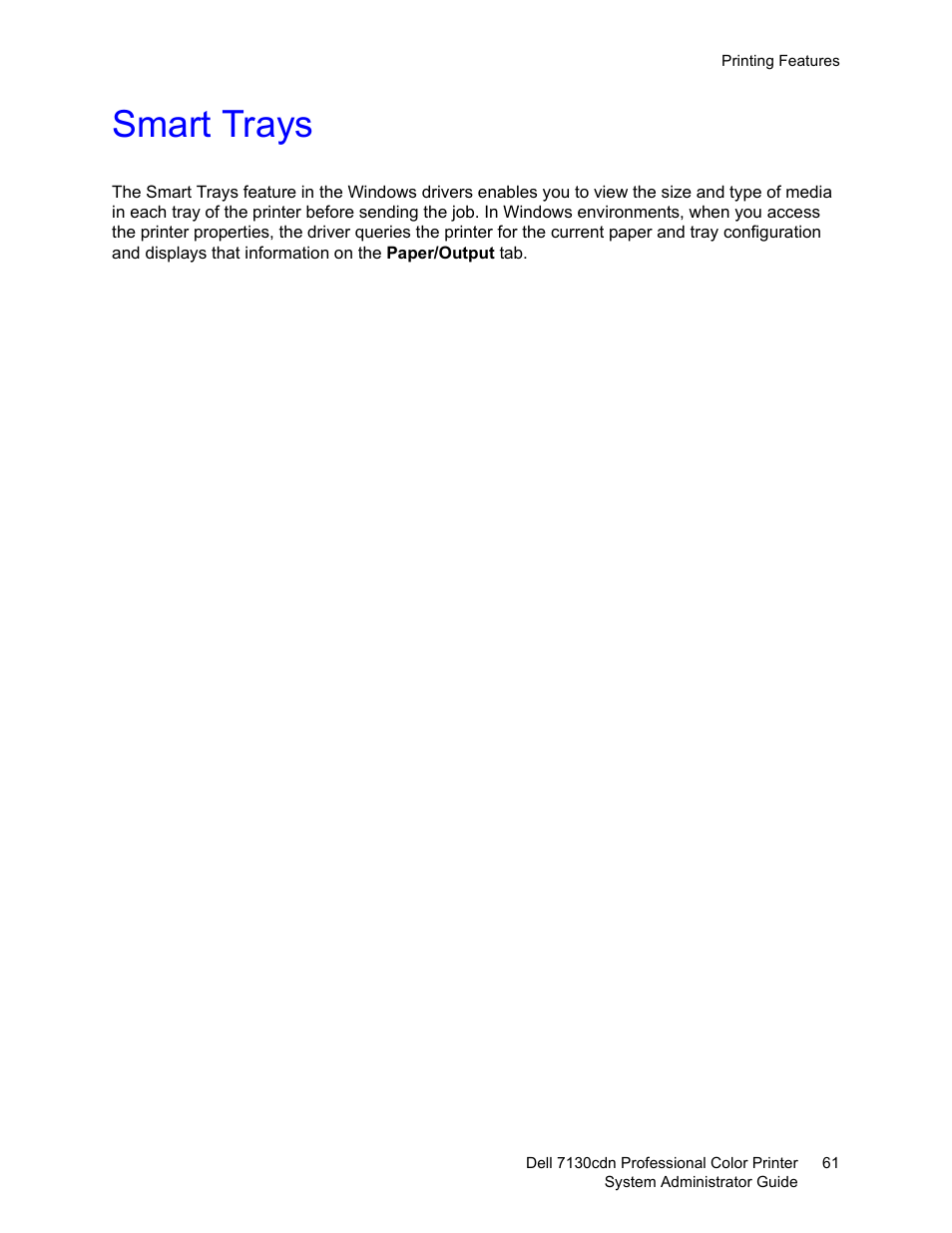Smart trays | Dell 7130cdn Color Laser Printer User Manual | Page 61 / 116