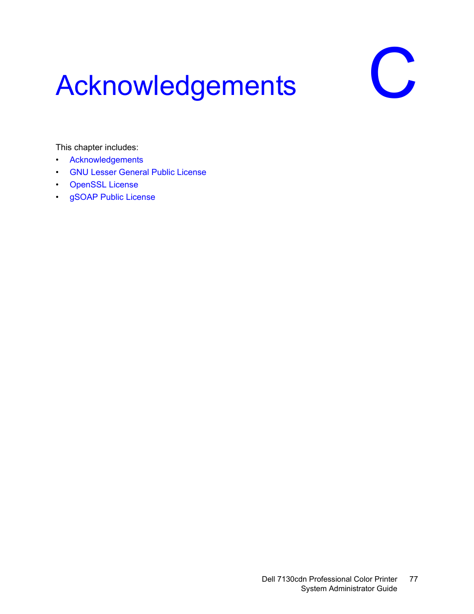 Acknowledgements | Dell 7130cdn Color Laser Printer User Manual | Page 77 / 116