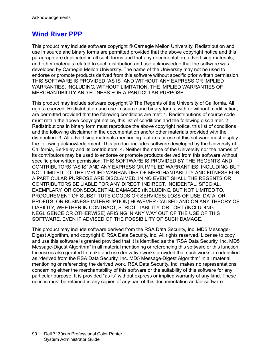 Wind river ppp | Dell 7130cdn Color Laser Printer User Manual | Page 90 / 116