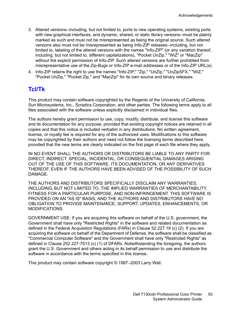 Tcl/tk | Dell 7130cdn Color Laser Printer User Manual | Page 93 / 116