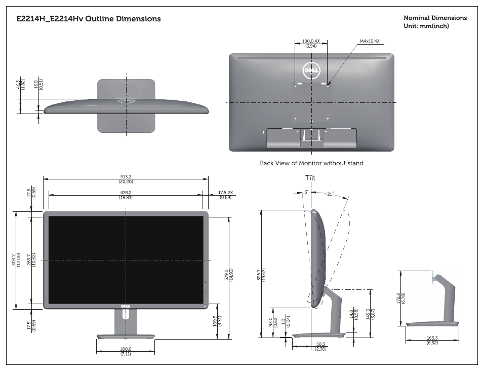 Dell E2214Hv Monitor China Only User Manual | 1 page