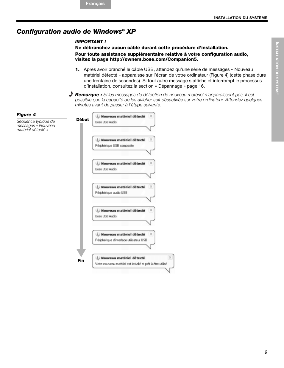 Configuration audio de windows | Bose Companion 5 User Manual | Page 47 / 56