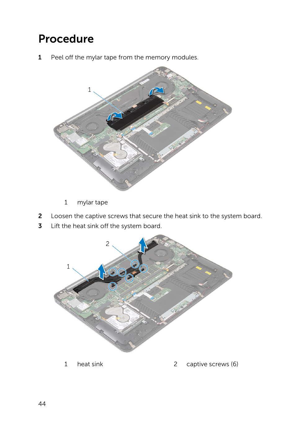 Procedure | Dell Inspiron 15 (7548, Late 2014) User Manual | Page 44 / 61
