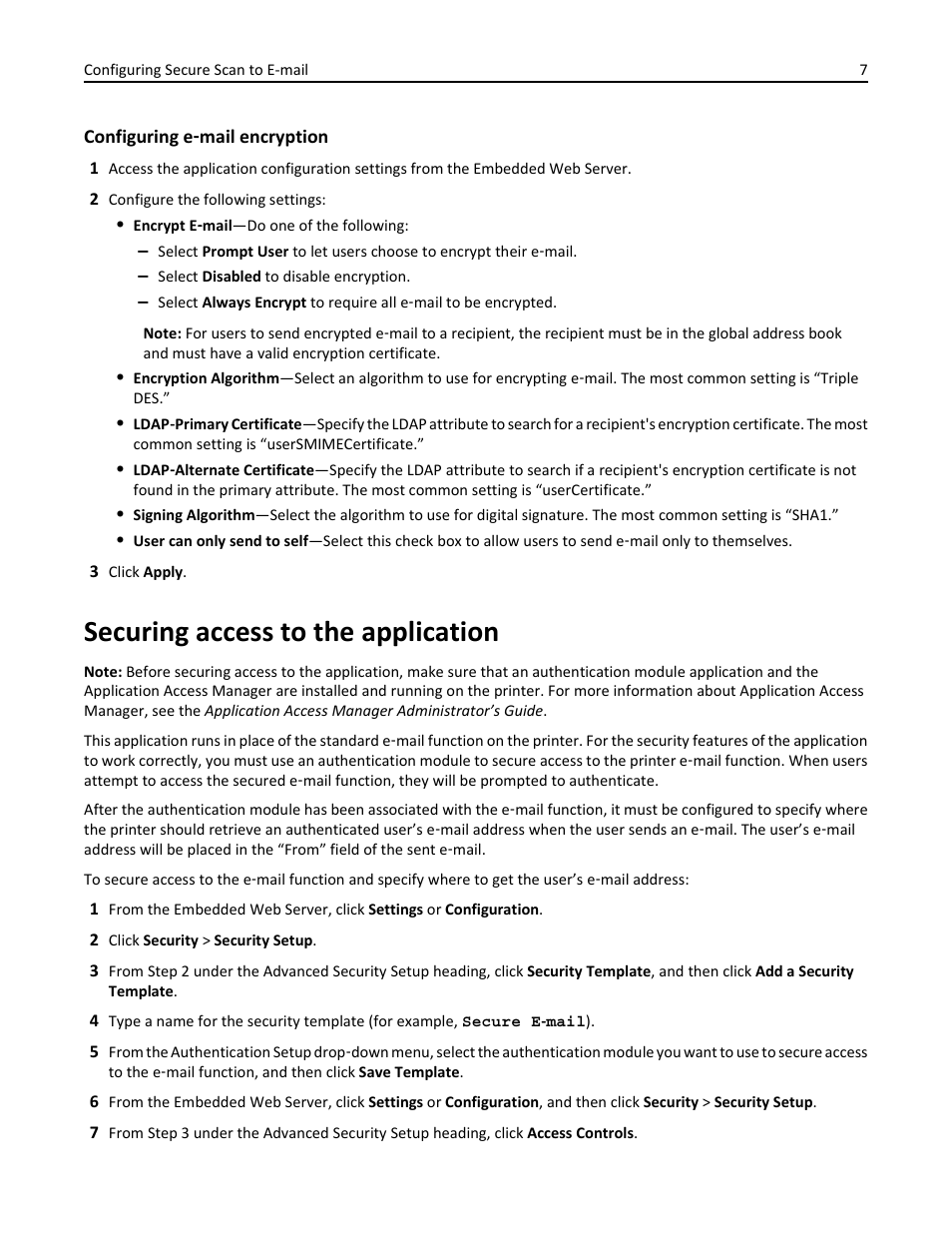 Securing access to the application | Dell B3460dn Mono Laser Printer User Manual | Page 7 / 24