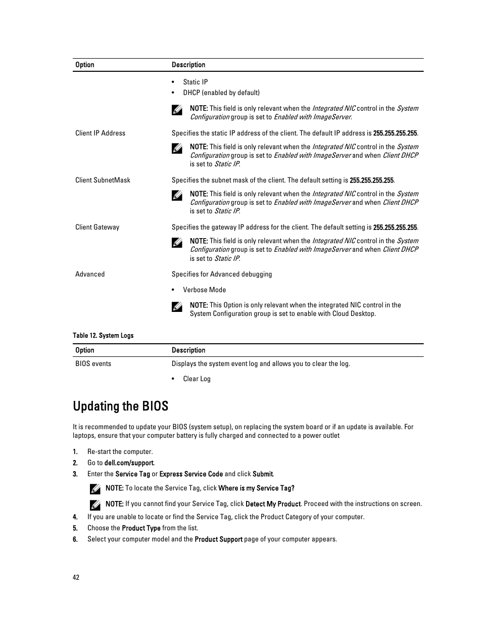 Updating the bios | Dell OptiPlex XE2 (Mid 2013) User Manual | Page 42 / 61