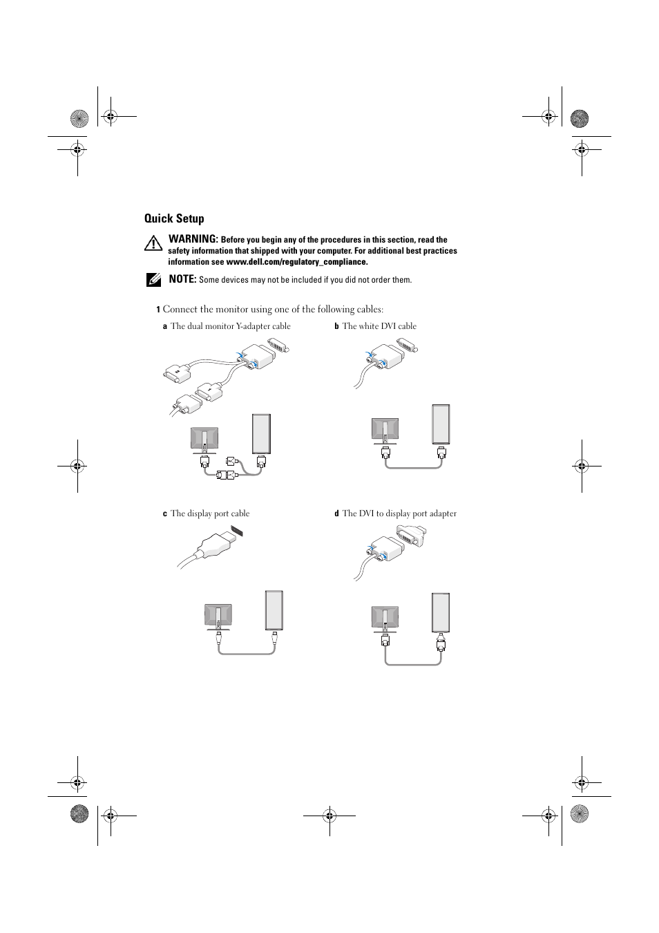 Quick setup | Dell Precision T3500 (Early 2009) User Manual | Page 4 / 8