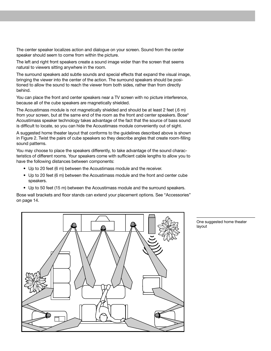 Placing your acoustimass | Bose Acoustimass - 10 User Manual | Page 5 / 18