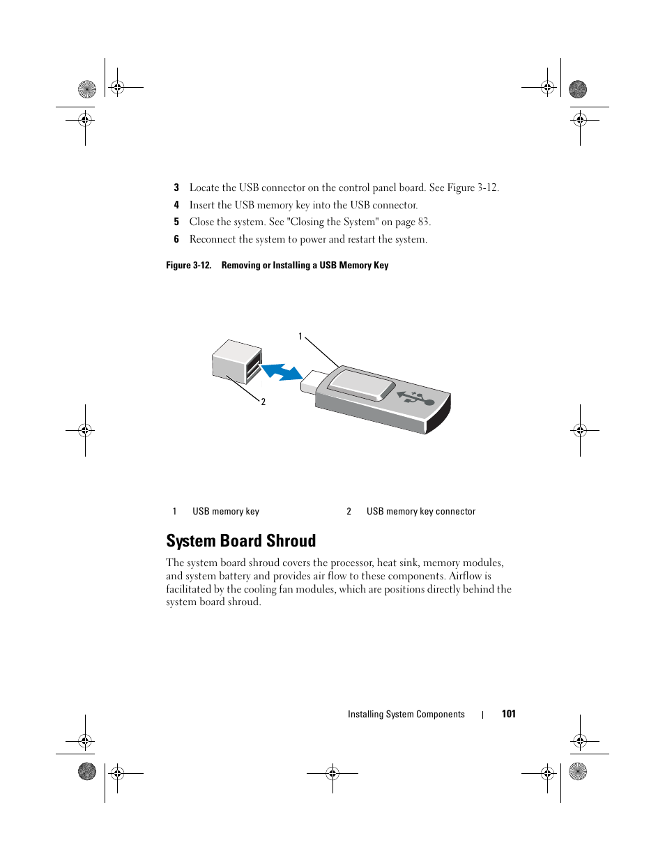 System board shroud | Dell PowerVault NX300 User Manual | Page 101 / 192