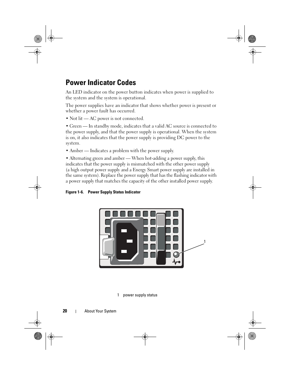 Power indicator codes | Dell PowerVault NX300 User Manual | Page 20 / 192