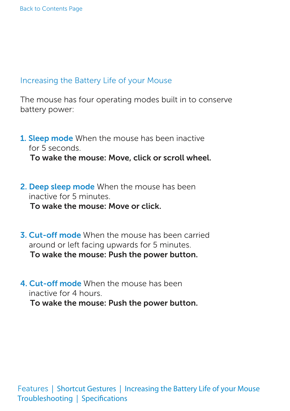 Increasing the battery life of your mouse | Dell Travel Mouse WM524 User Manual | Page 13 / 20