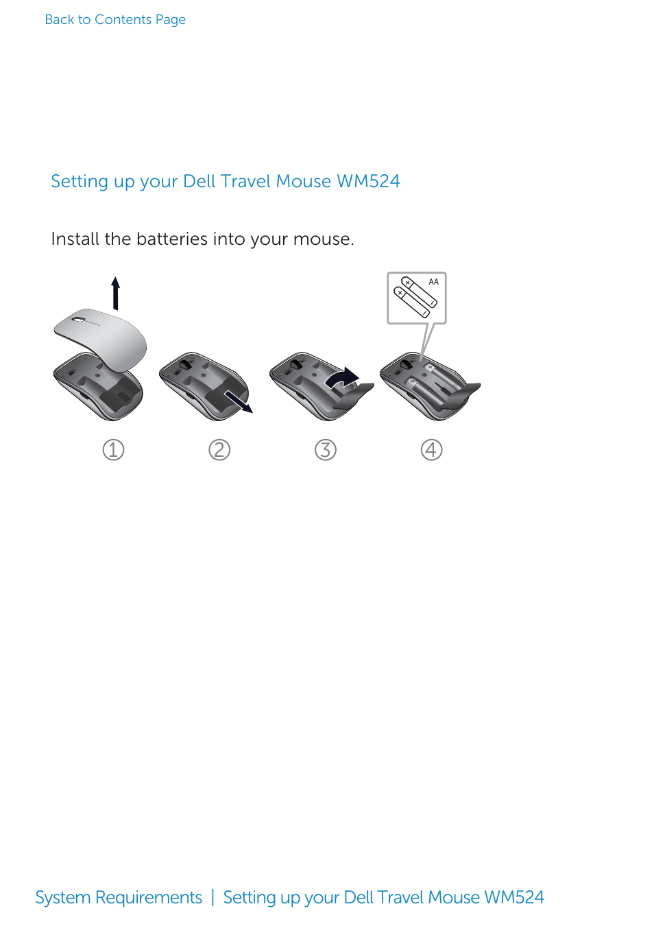 Setting up your dell travel mouse wm524 | Dell Travel Mouse WM524 User Manual | Page 5 / 20