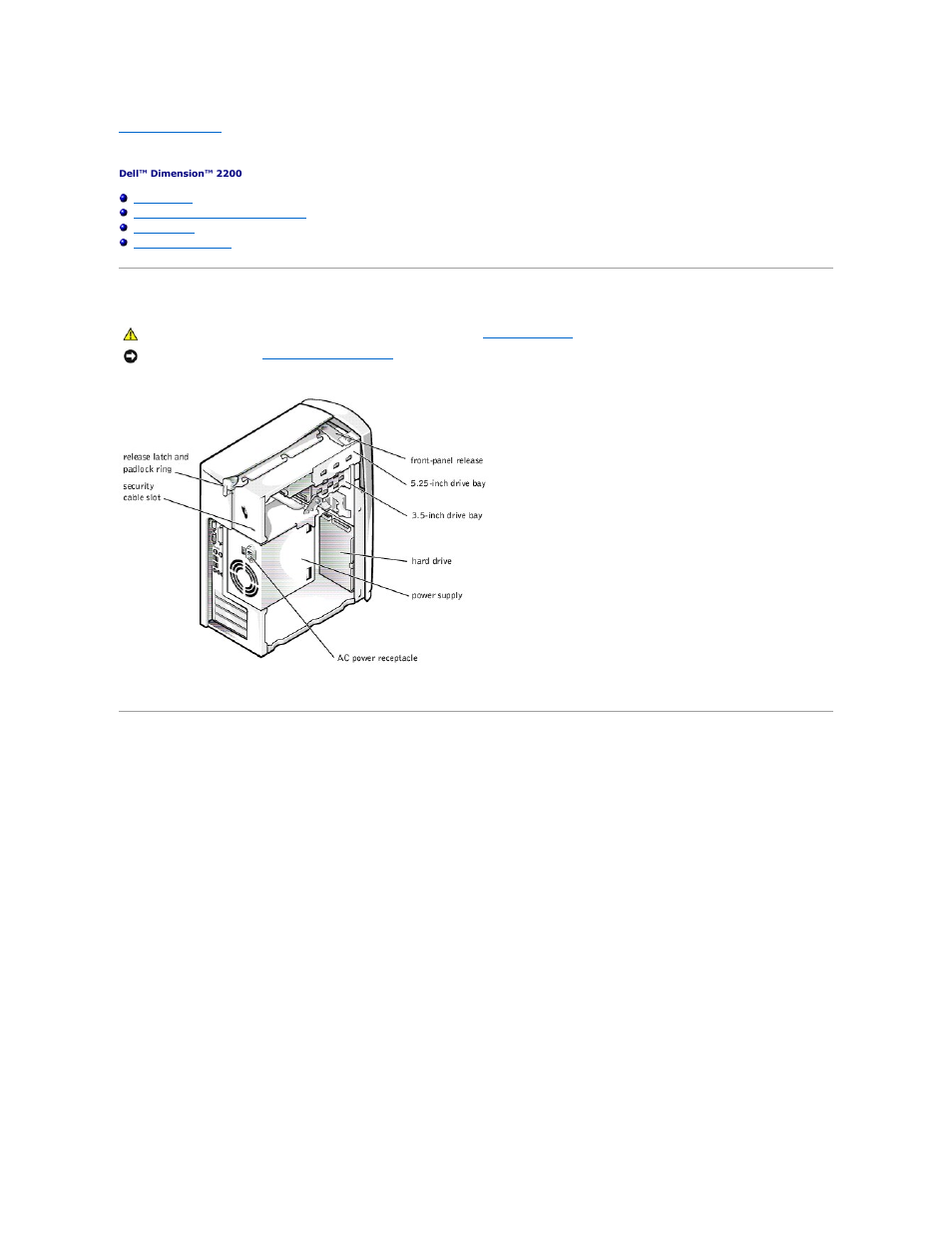 Technical overview, Internal view, System board connectors and sockets | Dell Dimension 2200 User Manual | Page 43 / 49
