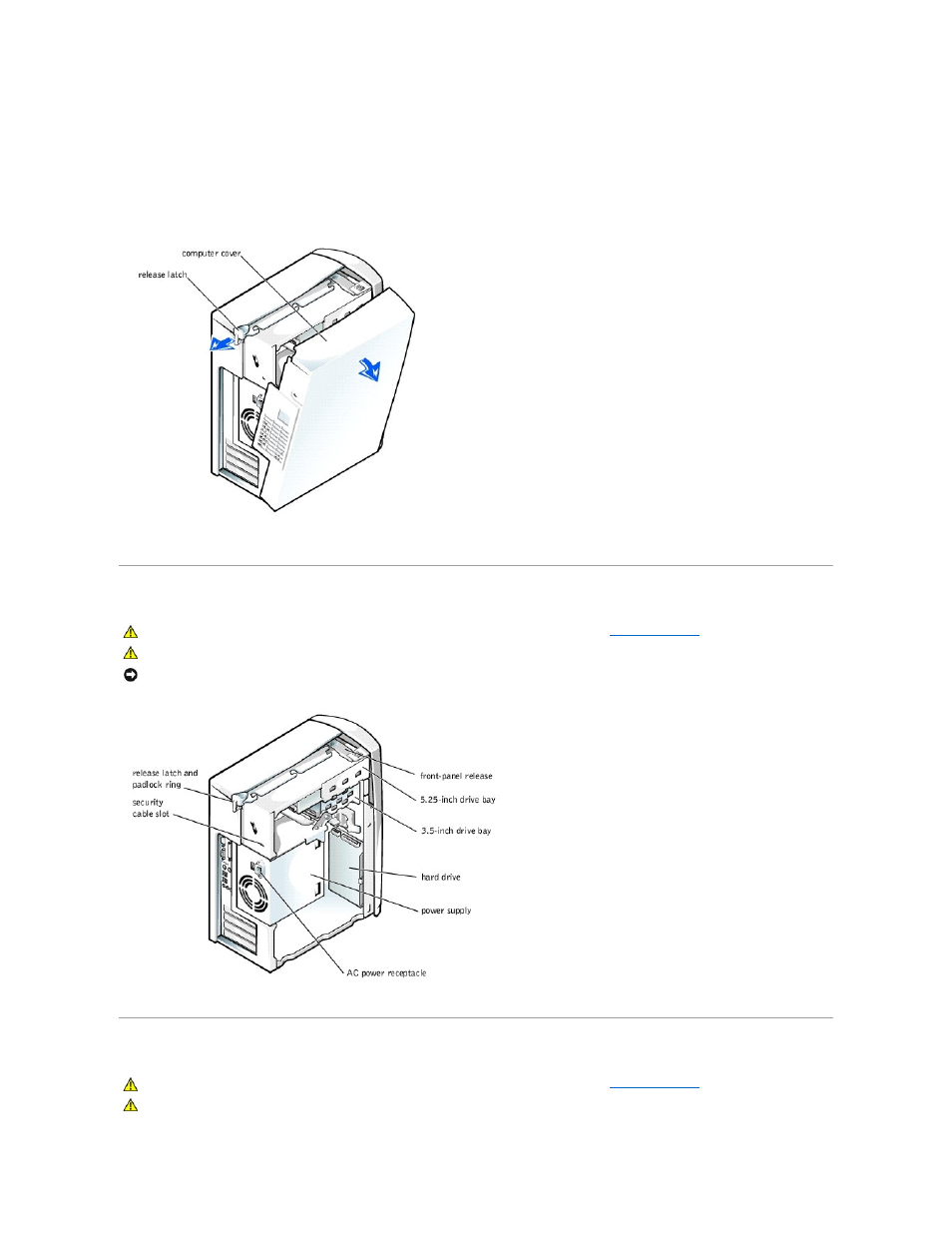 Looking inside your computer, Rotating the power supply | Dell Dimension 2200 User Manual | Page 8 / 49