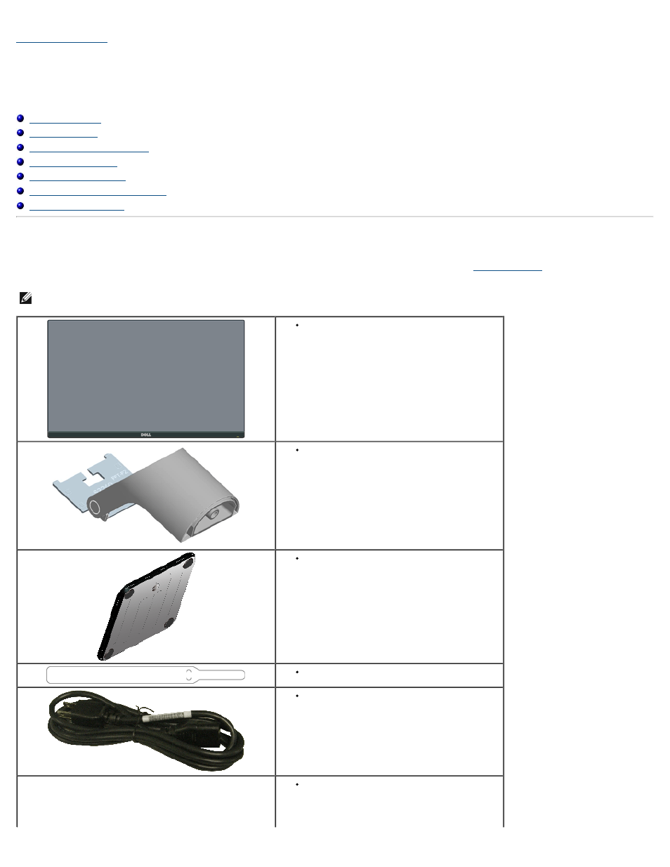 About, About your monitor, Package contents | Dell S2340M Monitor User Manual | Page 2 / 28