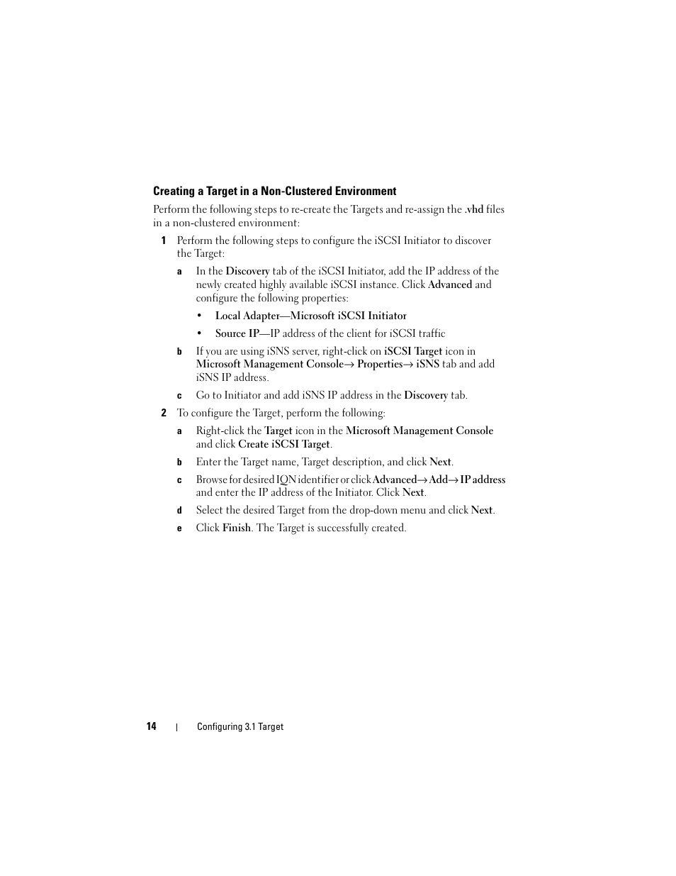 Creating a target in a non-clustered environment | Dell PowerVault NX1950 User Manual | Page 14 / 18