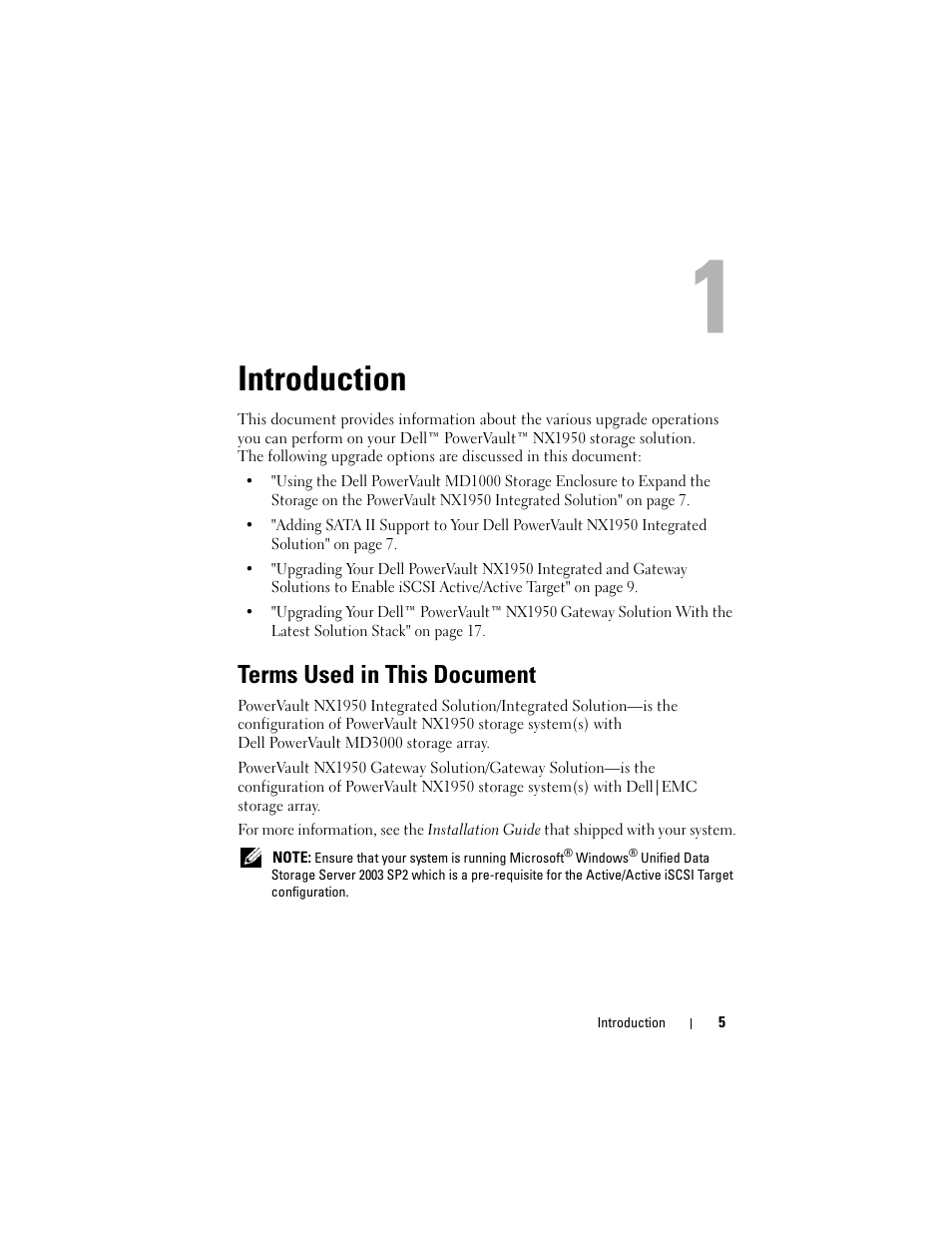 Introduction, Terms used in this document | Dell PowerVault NX1950 User Manual | Page 5 / 18