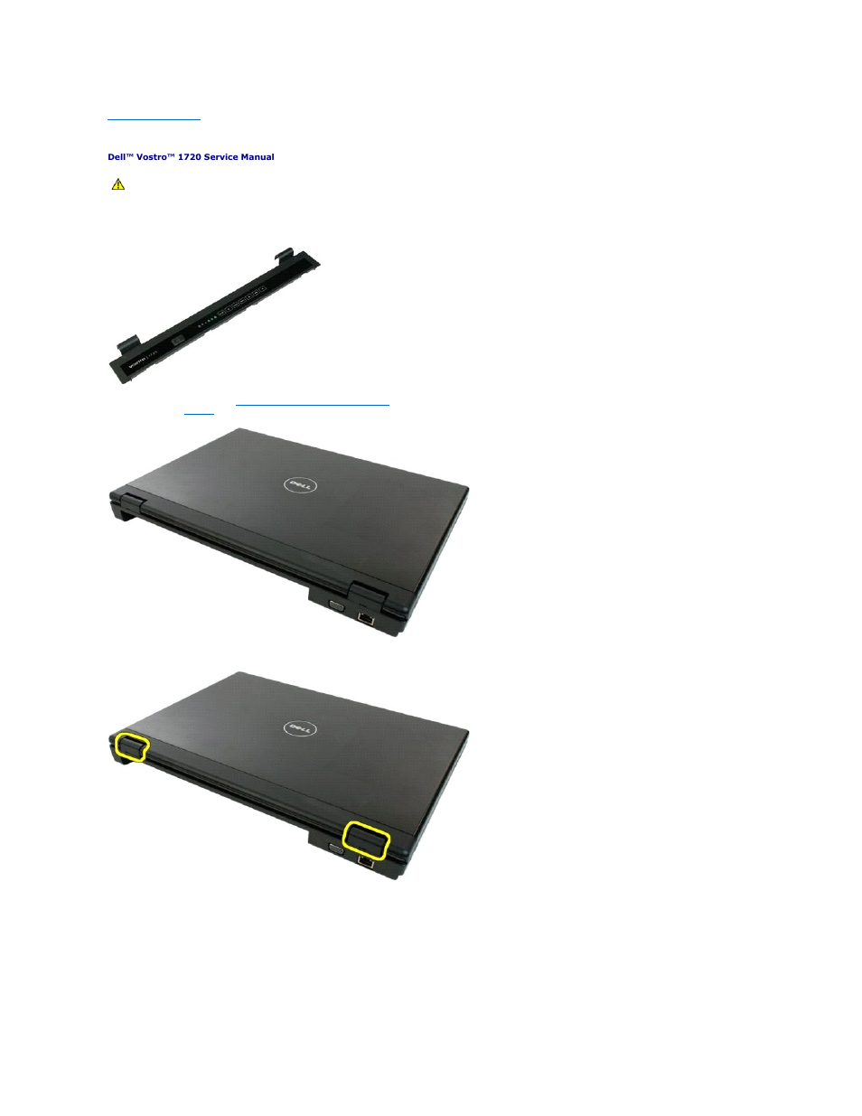 Hinge cover, Removing the hinge cover | Dell Vostro 1720 (Early 2009) User Manual | Page 34 / 66