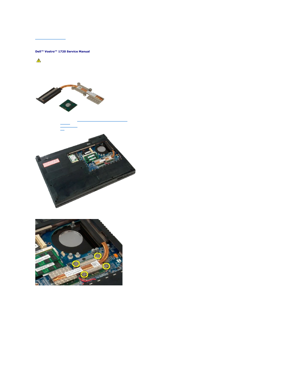 Heat sink and processor, Removing the heat sink and processor | Dell Vostro 1720 (Early 2009) User Manual | Page 51 / 66