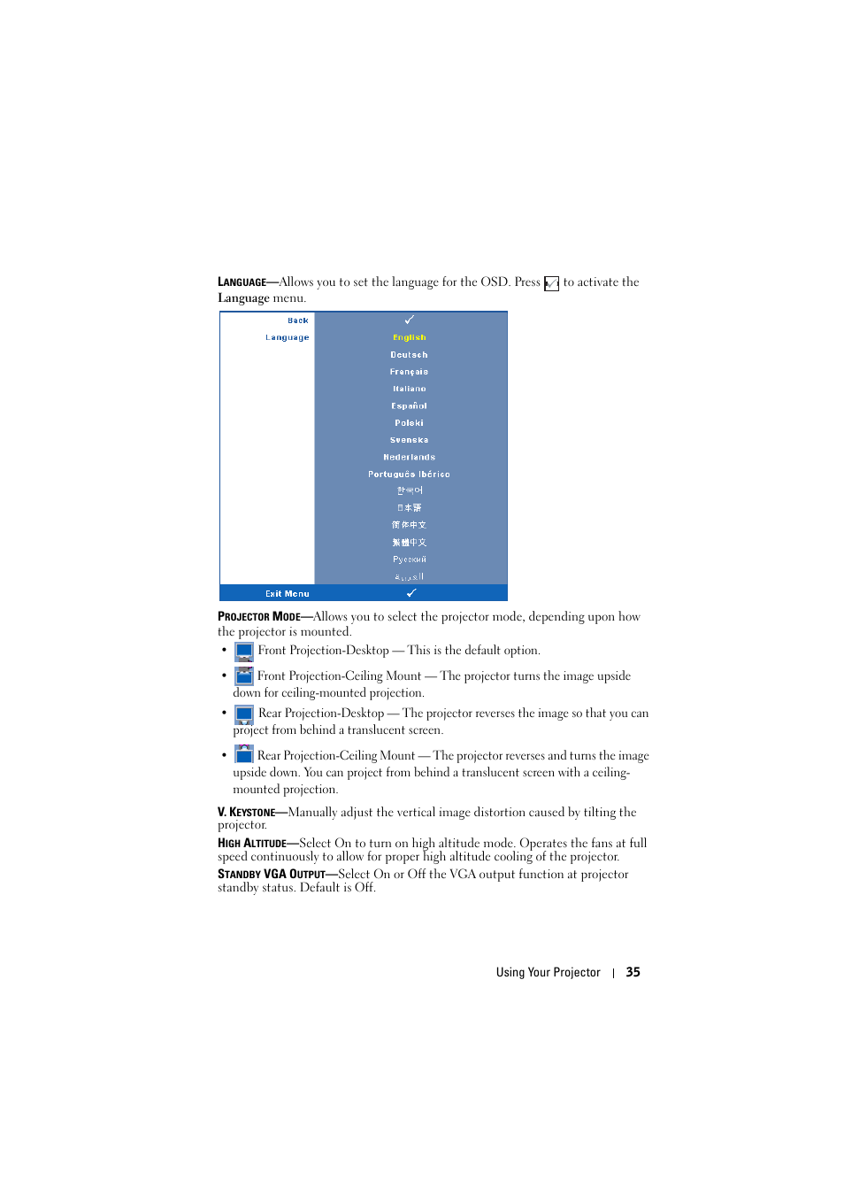 Dell 1410X Projector User Manual | Page 35 / 59