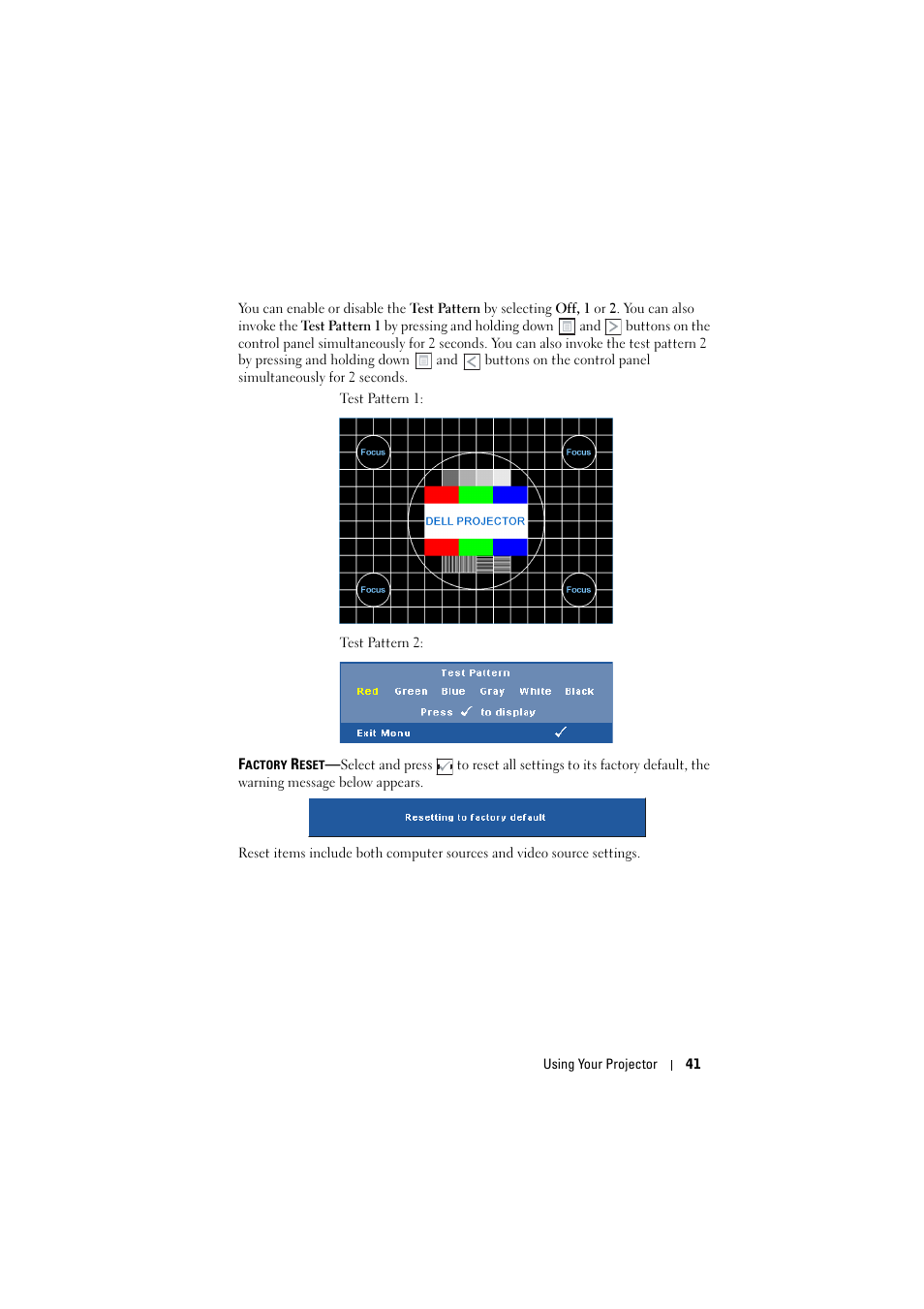 Dell 1410X Projector User Manual | Page 41 / 59