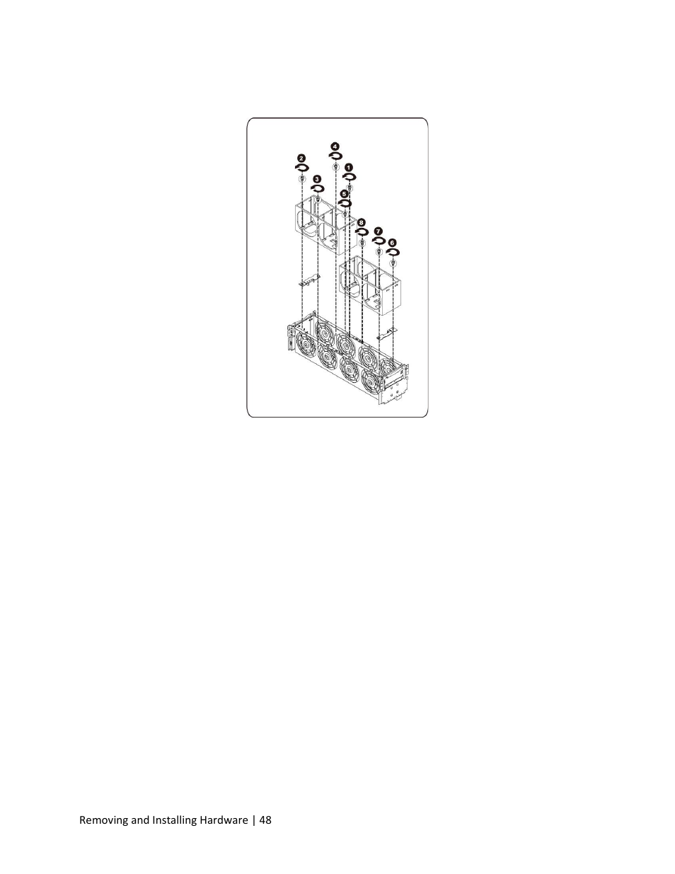 Installing the system fan cage | Dell PowerEdge C410x User Manual | Page 48 / 104