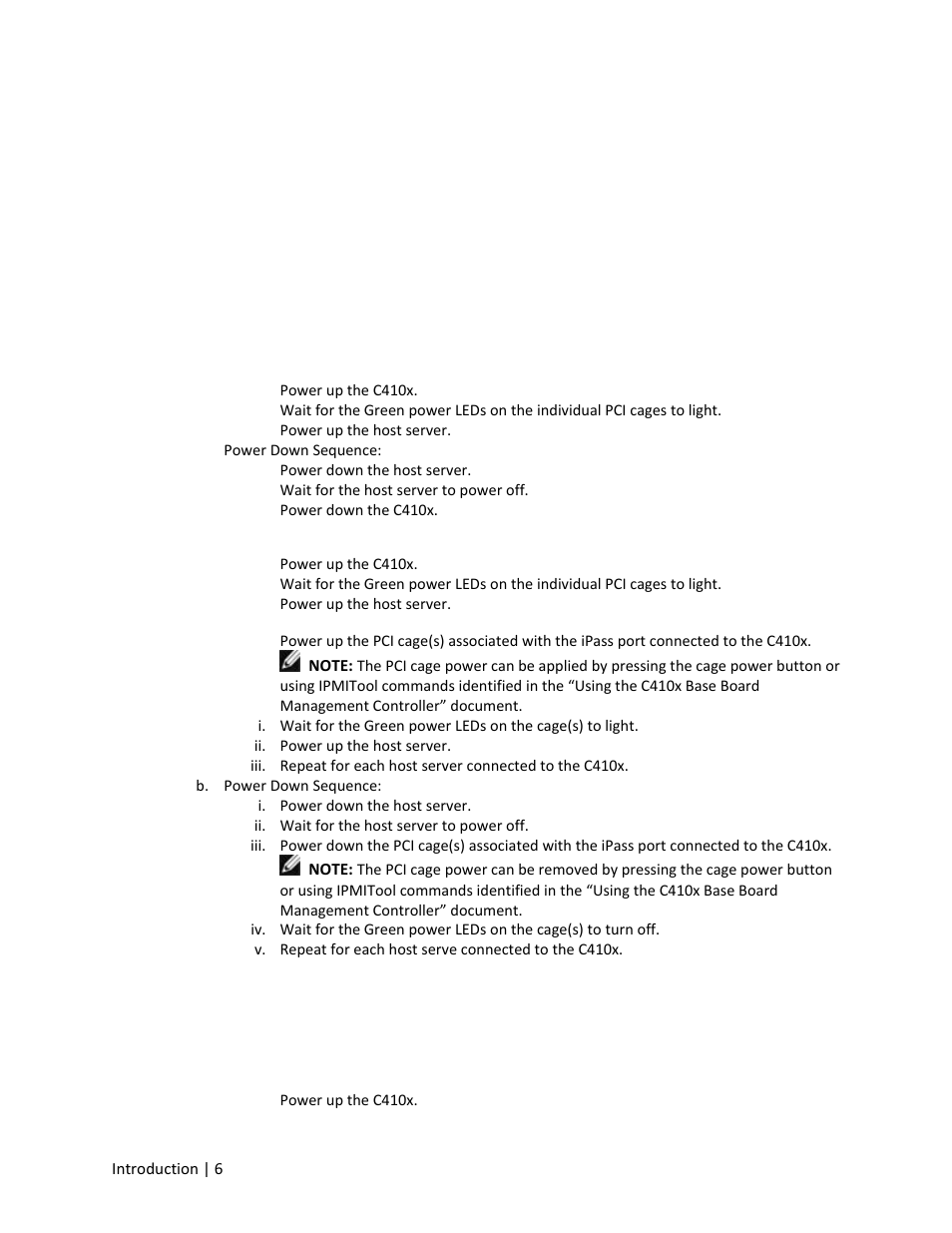 1 introduction, Power sequence, Introduction | Dell PowerEdge C410x User Manual | Page 6 / 104