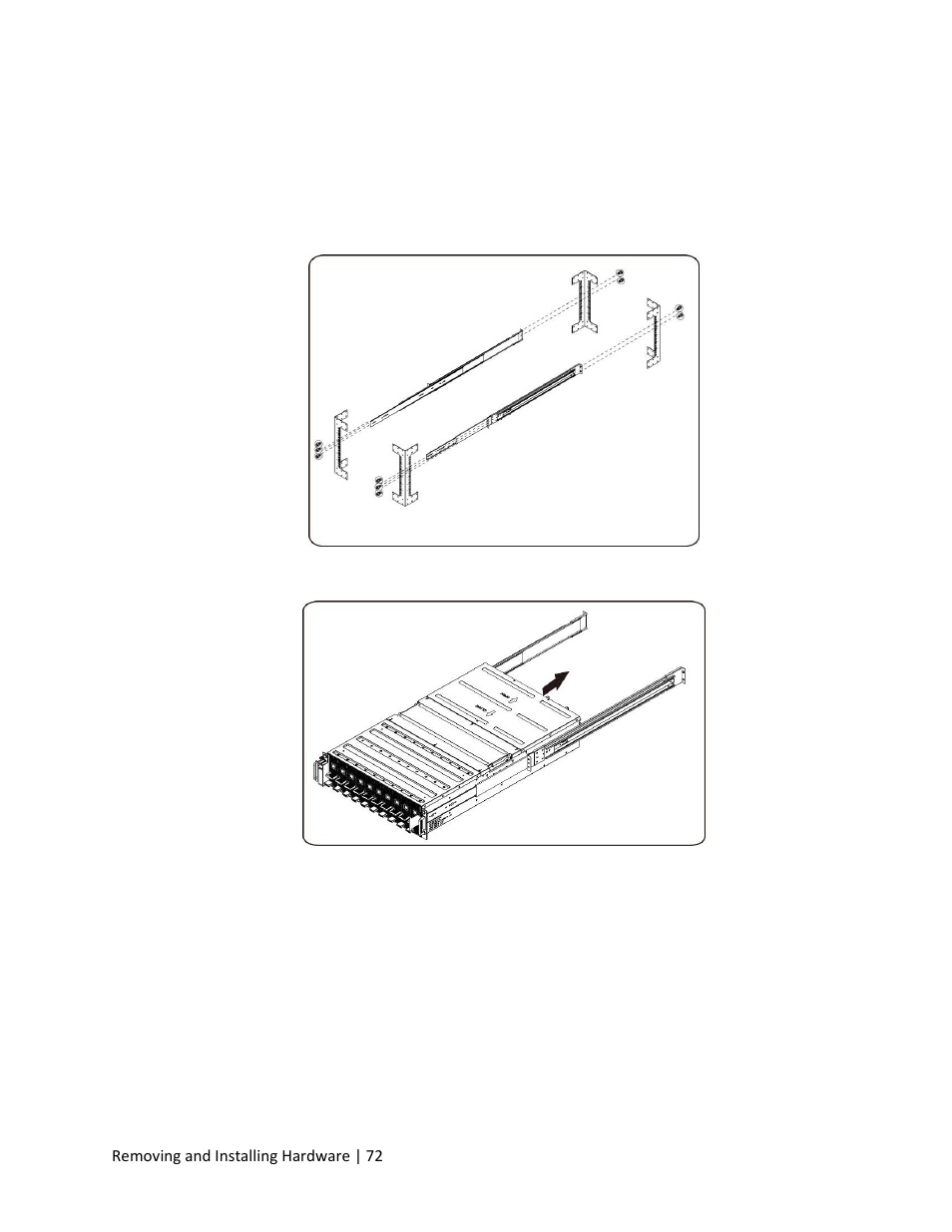Installing the rail and the system | Dell PowerEdge C410x User Manual | Page 72 / 104