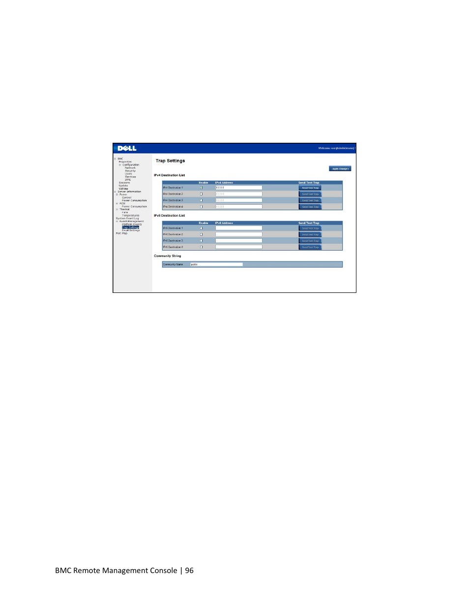 Traps settings | Dell PowerEdge C410x User Manual | Page 96 / 104