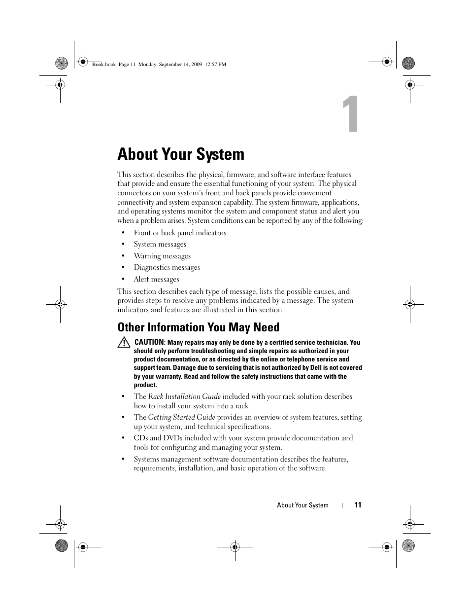 About your system, Other information you may need | Dell PowerVault DL2000 User Manual | Page 11 / 188