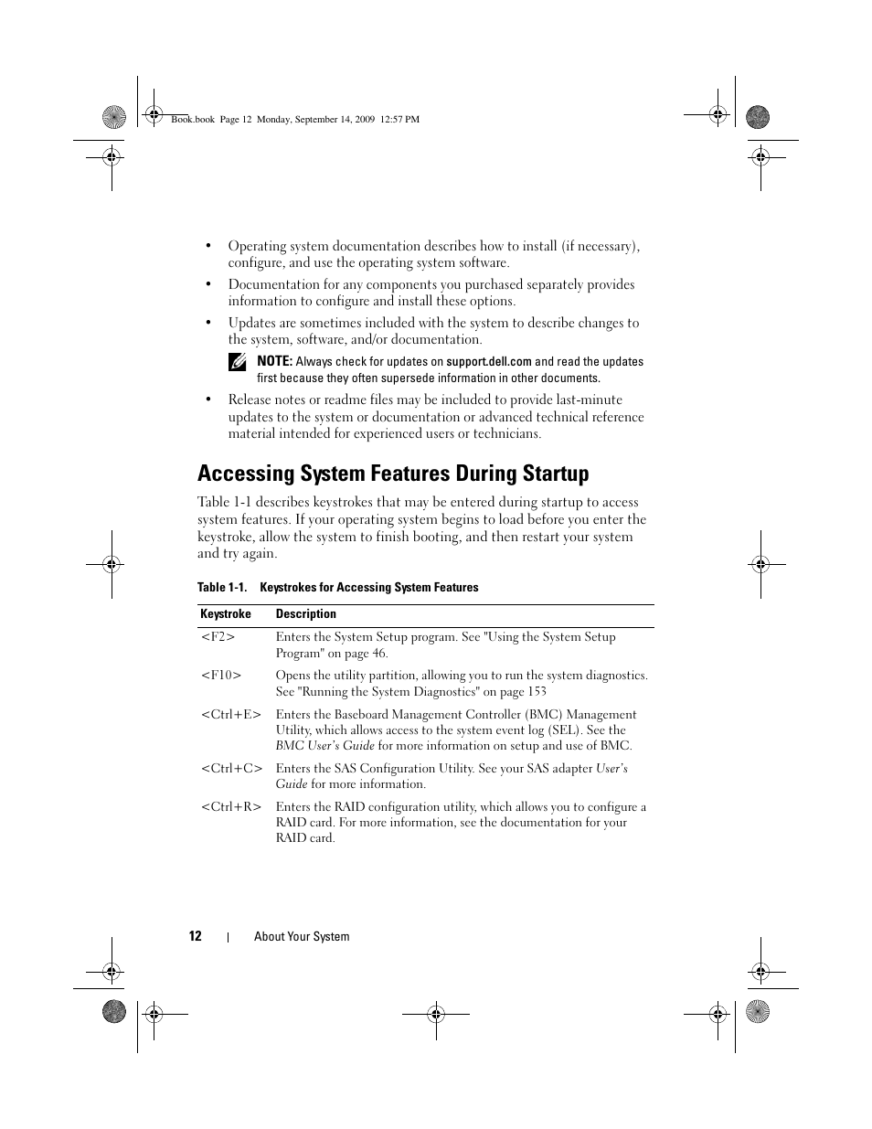 Accessing system features during startup | Dell PowerVault DL2000 User Manual | Page 12 / 188