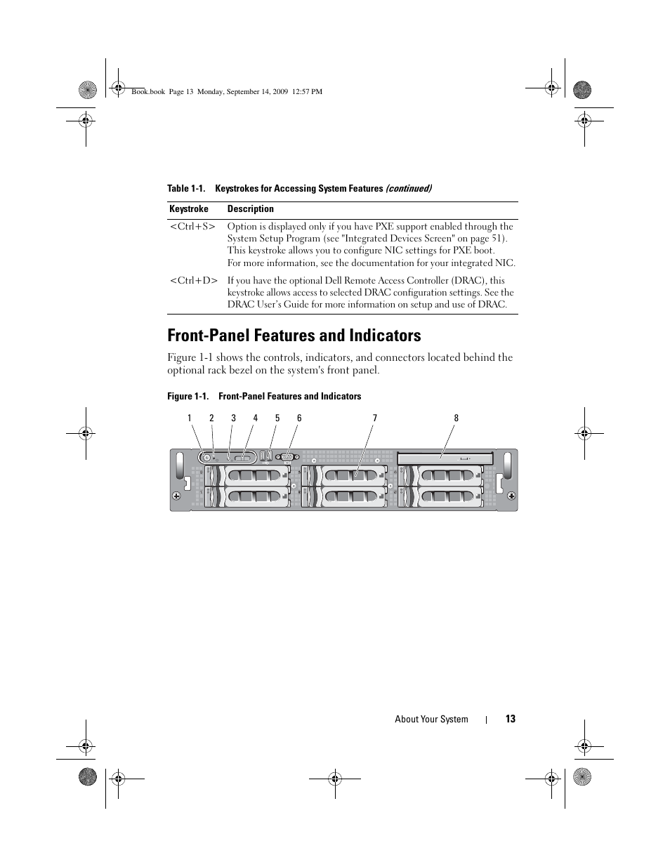 Front-panel features and indicators | Dell PowerVault DL2000 User Manual | Page 13 / 188