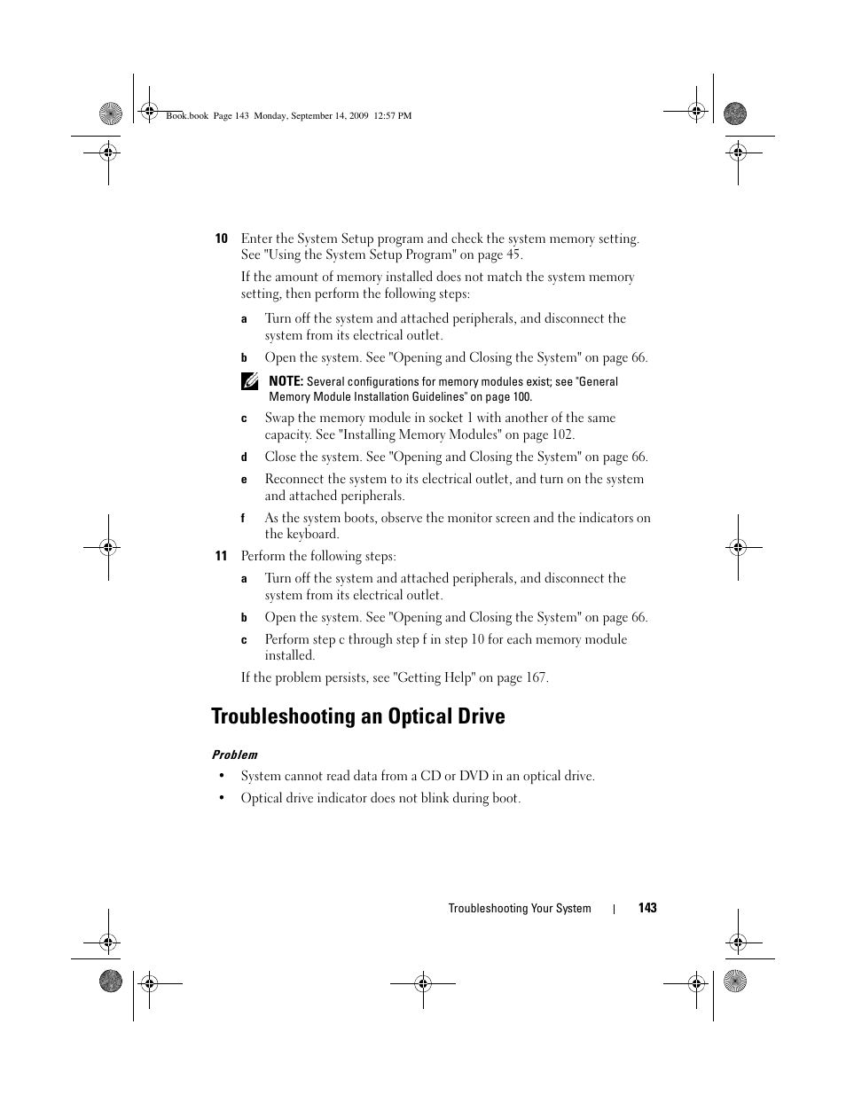 Troubleshooting an optical drive | Dell PowerVault DL2000 User Manual | Page 143 / 188